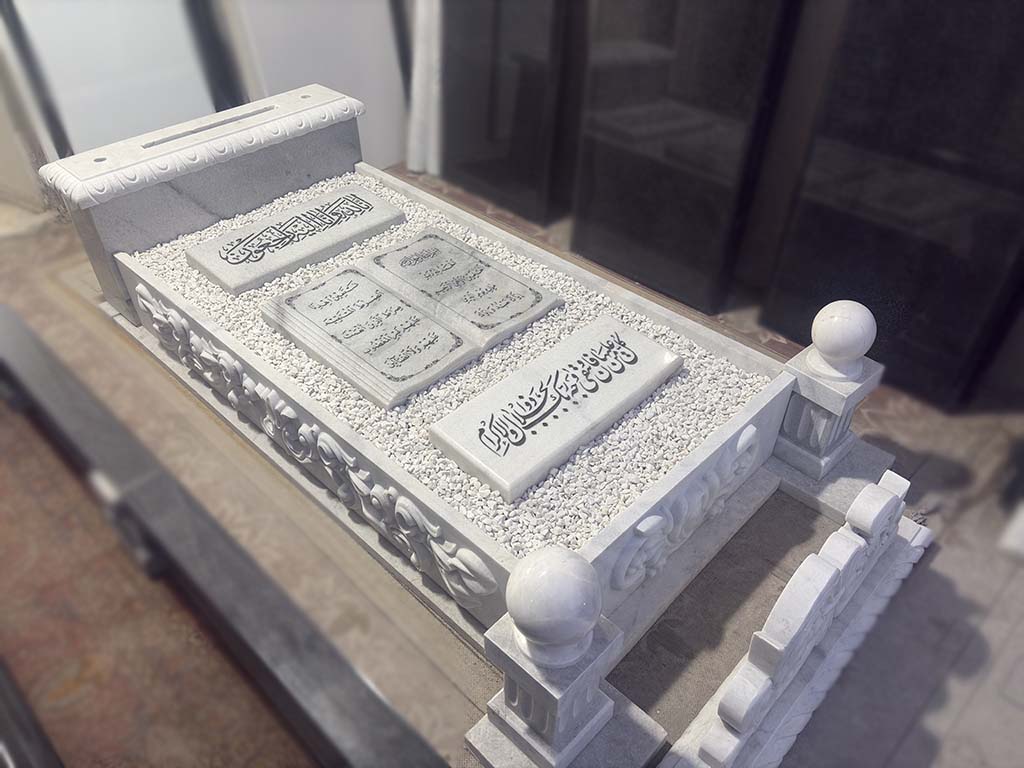 سنگ قبر سفید سوپر لاکچری کد - E102
