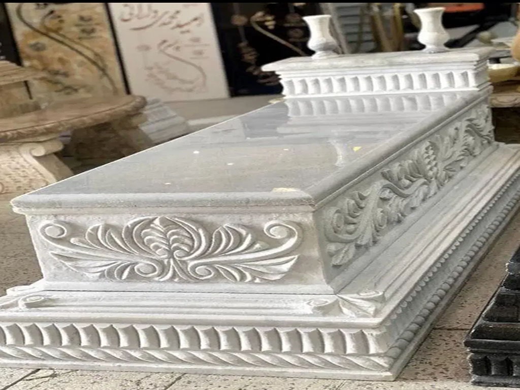 سنگ قبر سفید طبیعی کد - E158